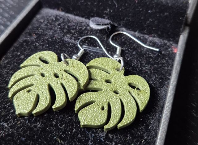 Orecchini Monstera - Verde Oliva