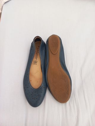 Bailarinas Confortissimo Piel Azul - 41