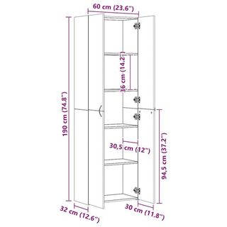 vidaXL Armario de oficina de madera contrachapada