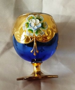 Calice vintage blu e oro