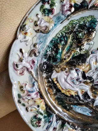 Piatto Ceramica Antica Capo di Monte, numerato