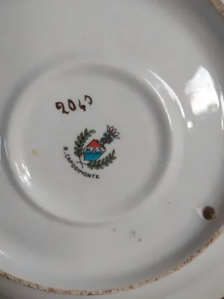 Piatto Ceramica Antica Capo di Monte, numerato