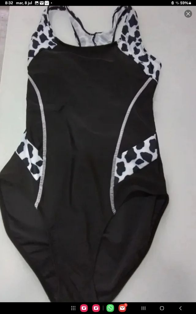 Bañador mujer - blanco y negro