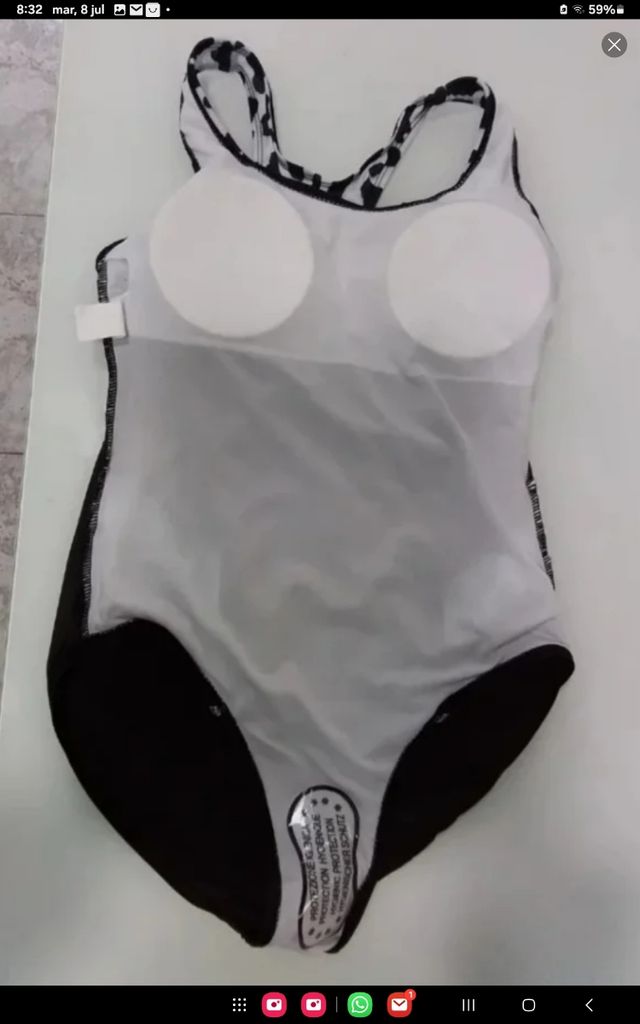 Bañador mujer - blanco y negro