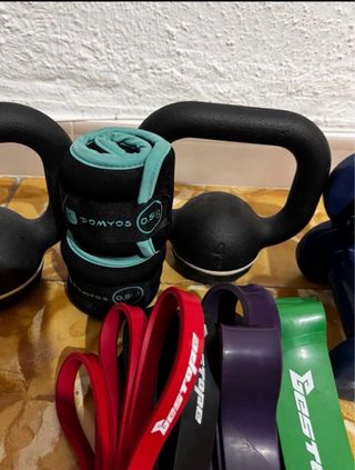 Pack fitness: Kettlebell + pesas + gomas