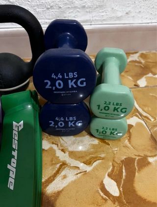 Pack fitness: Kettlebell + pesas + gomas