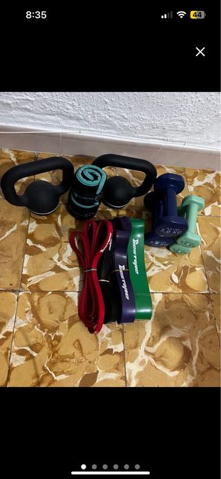 Pack fitness: Kettlebell + pesas + gomas