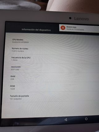Tablet Lenovo blanca