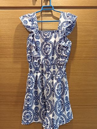 Vestido corto azul y blanco - Talla M Sin estrenar