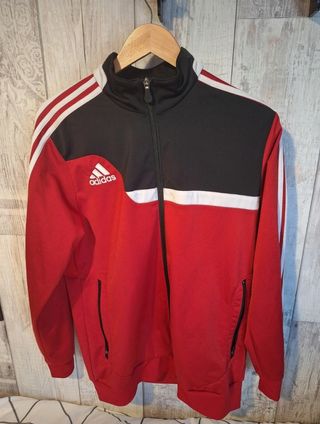 Chaqueta Adidas chándal roja y negra - M