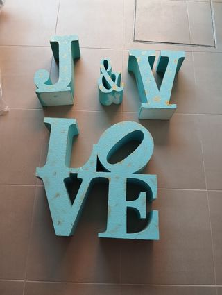 Letras Decorativas LOVE J&V