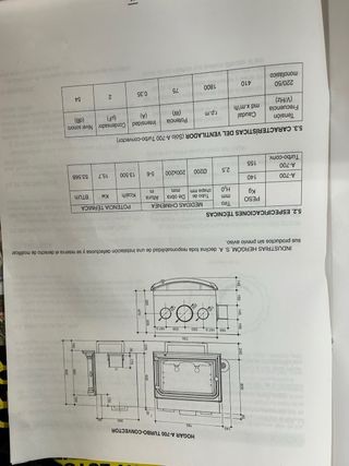 Estufa Hergom A700 - Hogar Curvo