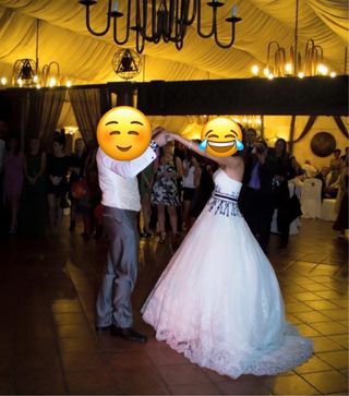 Vestido novia blanco-negro