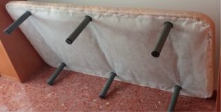 Colchón + Somier tapizado beige 90x190 - 6 patas