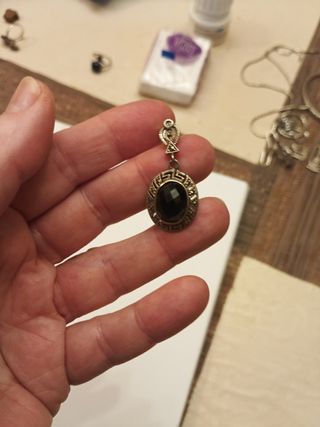Juego de ónice: anillo ajustable y pendientes