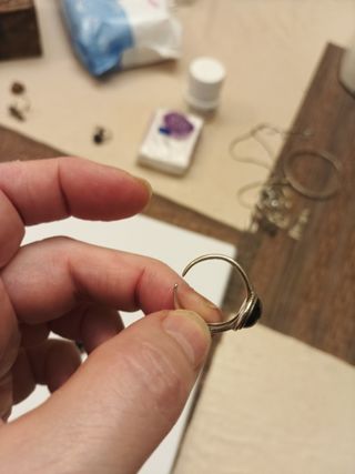 Juego de ónice: anillo ajustable y pendientes