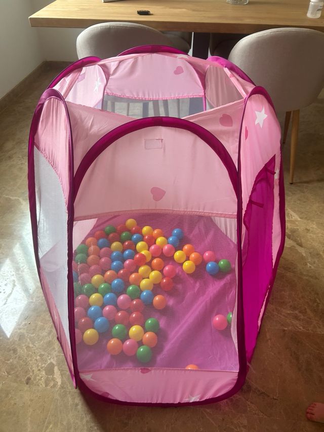 Parque bolas rosa infantil