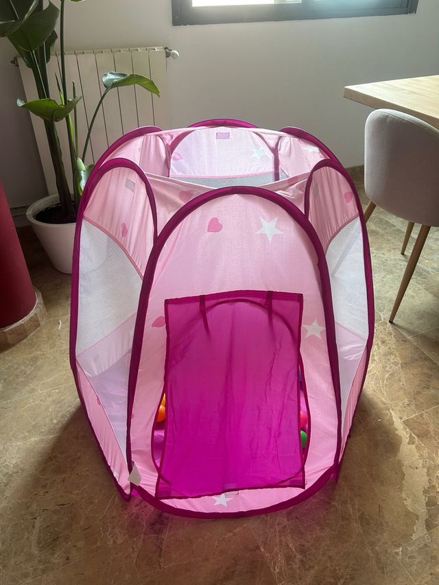 Parque bolas rosa infantil