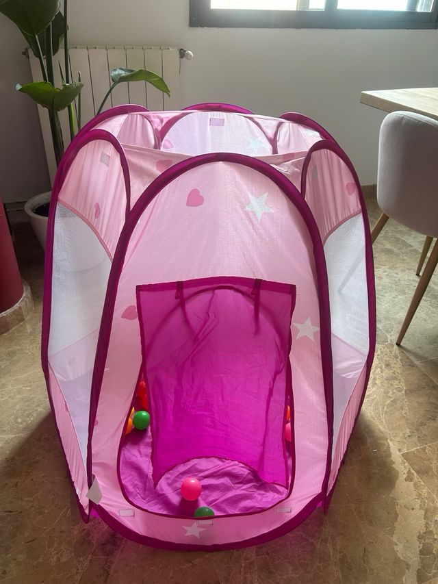Parque bolas rosa infantil