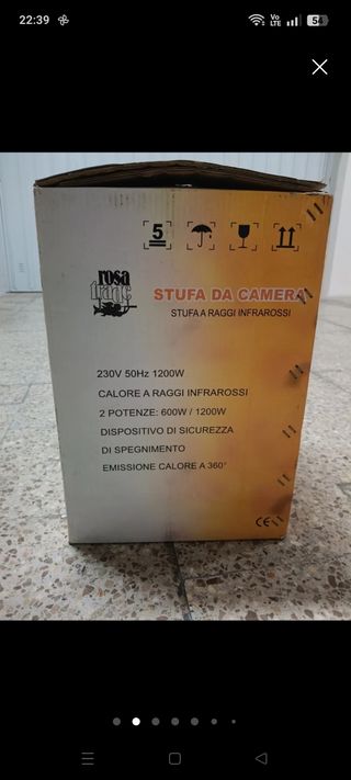 Stufa a Raggi Infrarossi 1200W
