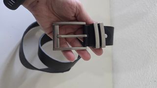 Cinturón cuero negro - Hebilla metal