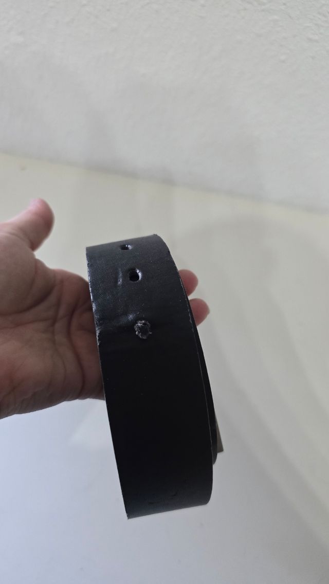 Cinturón cuero negro - Hebilla metal