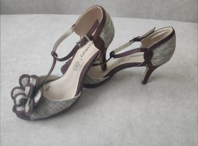 Zapatos beige y marrón 38 sin estrenar