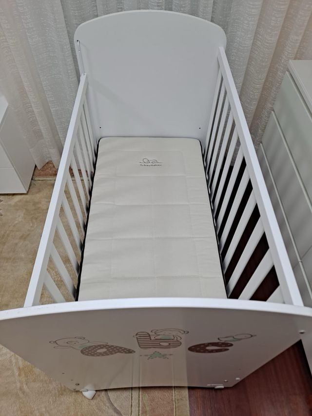 Cuna bebé madera blanca