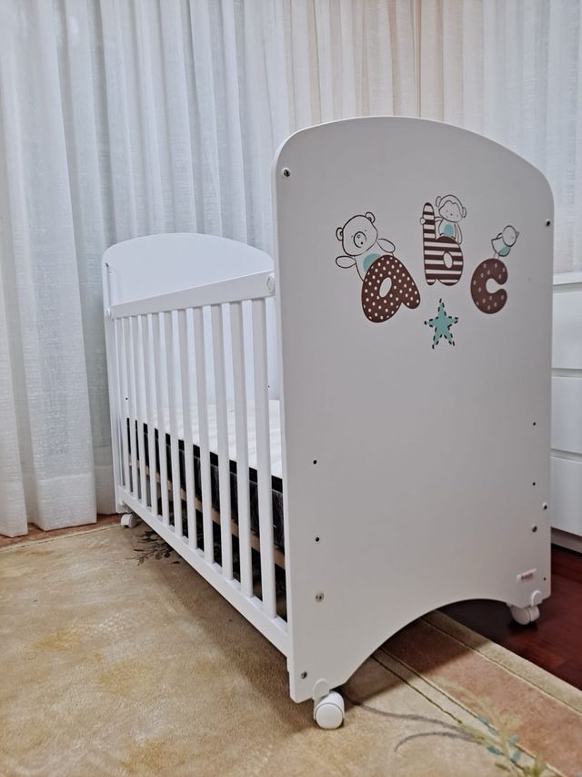 Cuna bebé madera blanca