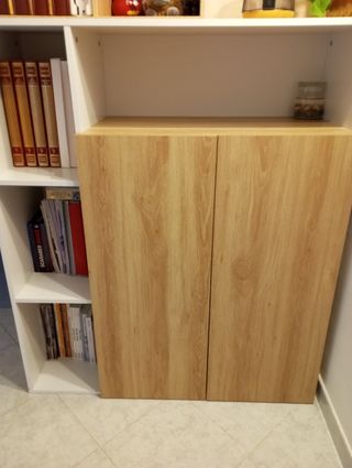 Libreria mobile legno bianco-marrone