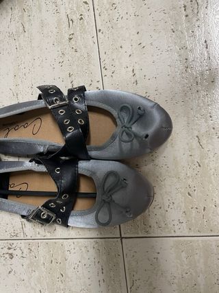 Bailarinas grises satinadas