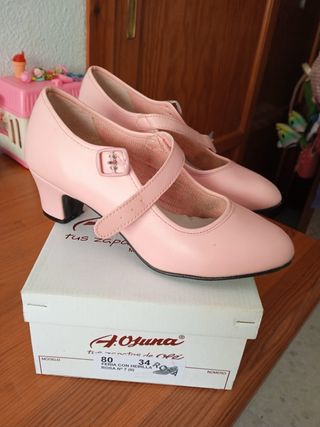 Zapatos niña flamenco Rosa 34