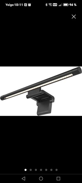 Luz escritorio LED inalámbrica negra