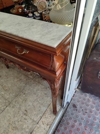 Consola madera mármol