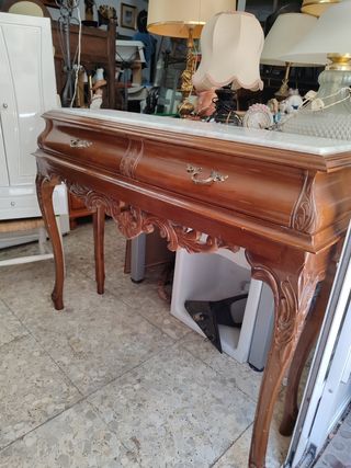 Consola madera mármol