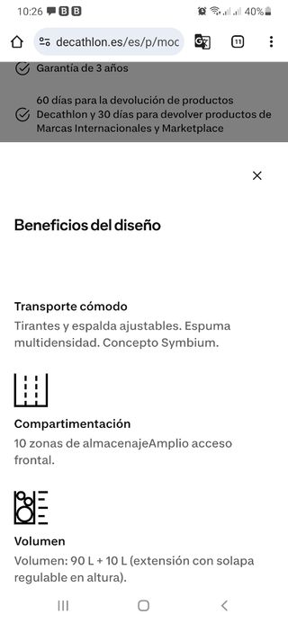 Sin estrenar - Mochila Trekking 90+10L