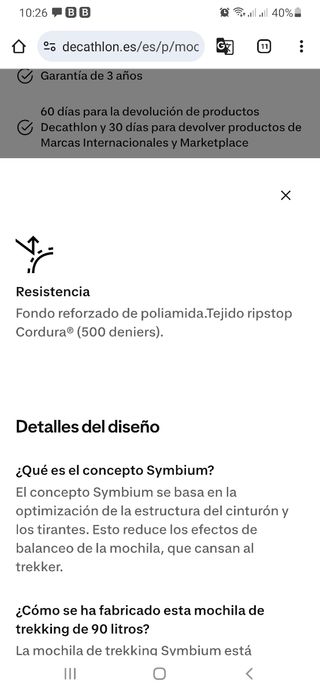 Sin estrenar - Mochila Trekking 90+10L