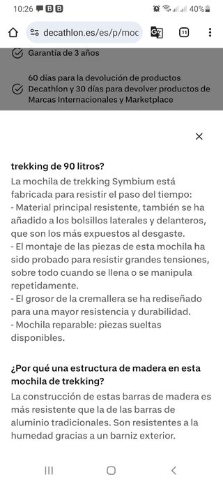 Sin estrenar - Mochila Trekking 90+10L