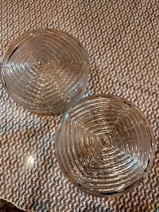 2 tulipas cristal antiguas para plafón