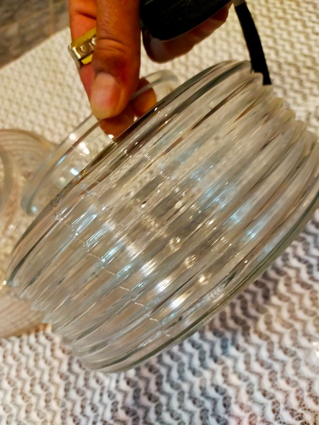 2 tulipas cristal antiguas para plafón