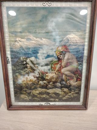 Cuadro pergamino antiguo mexicano