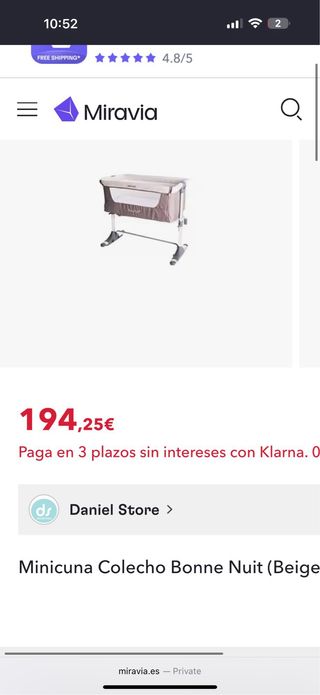 Minicuna colecho Kikka Boo Bonne Nuit