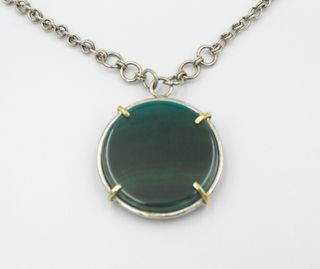 Collar Hecho a Mano con Cadena y Dije Piedra Agata