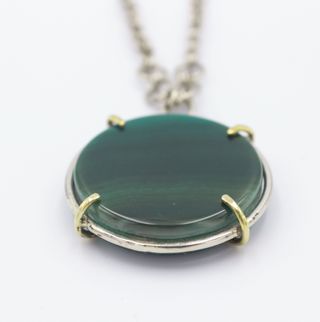 Collar Hecho a Mano con Cadena y Dije Piedra Agata