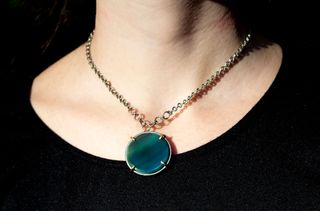 Collar Hecho a Mano con Cadena y Dije Piedra Agata