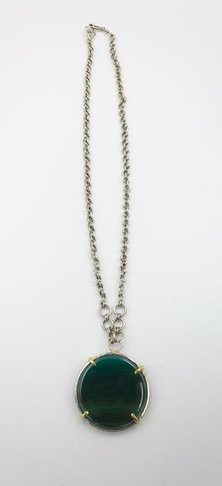 Collar Hecho a Mano con Cadena y Dije Piedra Agata