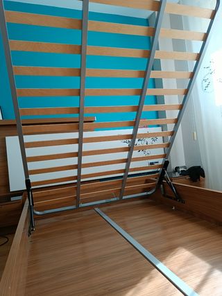 Canapé abatible con somier  madera de 135cm x 190