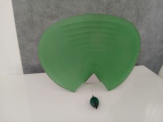 Lampada Parete Vetro Verde Vintage