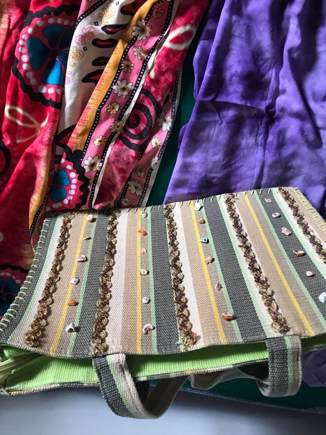 Parei e borsa mare beige-verde