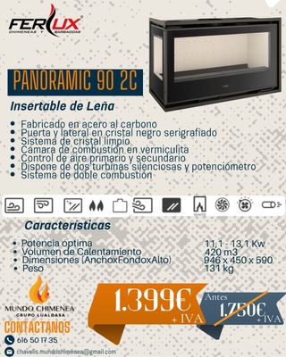 Insertables de Leña a 2 y 3 caras - Marca Ferlux